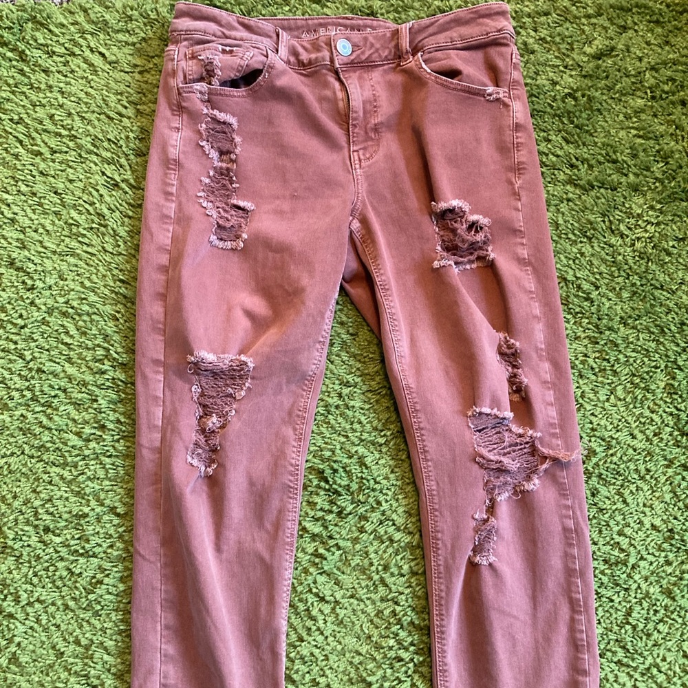 Rust Colored American Eagle Tomgirl Jeans